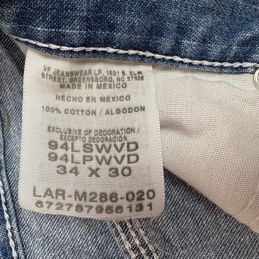 Wrangler Mens Carpenter Jeans 34x30 Blue Workwear Utility Relaxed Denim 94LSWVD - Picture 12 of 13